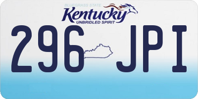 KY license plate 296JPI