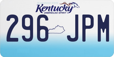 KY license plate 296JPM
