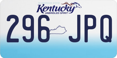 KY license plate 296JPQ