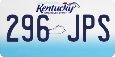 KY license plate 296JPS