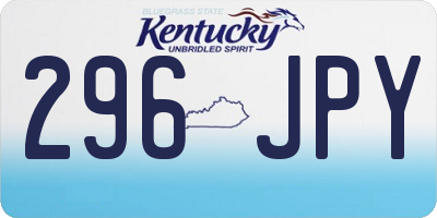 KY license plate 296JPY