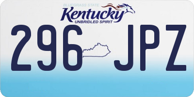KY license plate 296JPZ
