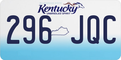 KY license plate 296JQC