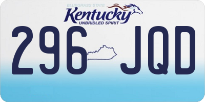 KY license plate 296JQD