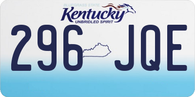 KY license plate 296JQE