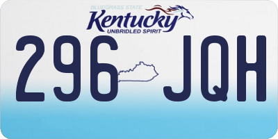 KY license plate 296JQH