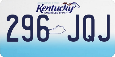KY license plate 296JQJ