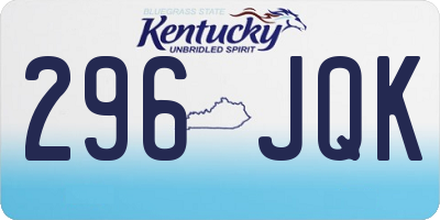 KY license plate 296JQK