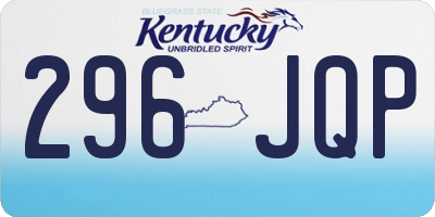KY license plate 296JQP
