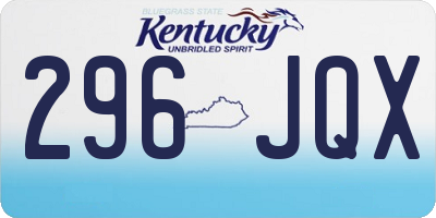 KY license plate 296JQX