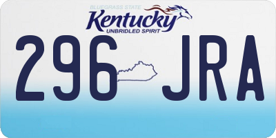 KY license plate 296JRA