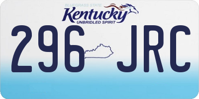 KY license plate 296JRC