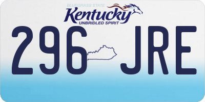 KY license plate 296JRE
