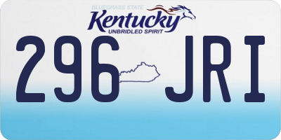 KY license plate 296JRI