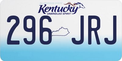KY license plate 296JRJ