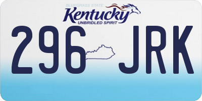 KY license plate 296JRK