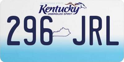 KY license plate 296JRL