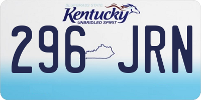KY license plate 296JRN