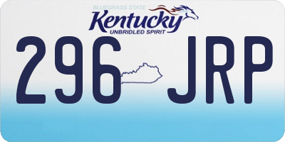KY license plate 296JRP