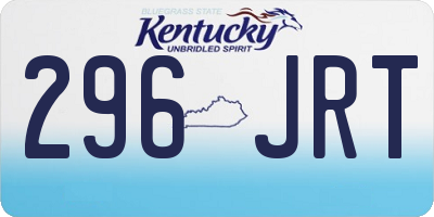 KY license plate 296JRT