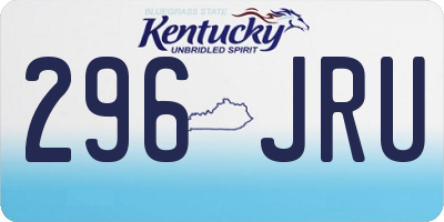 KY license plate 296JRU