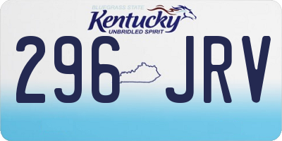 KY license plate 296JRV