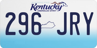 KY license plate 296JRY