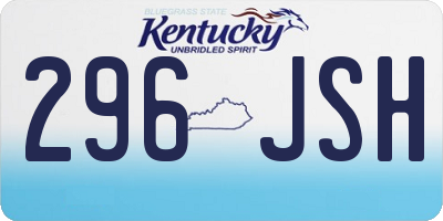 KY license plate 296JSH