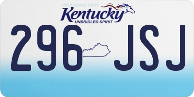 KY license plate 296JSJ