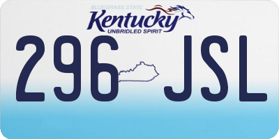 KY license plate 296JSL