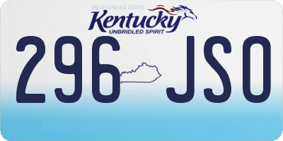 KY license plate 296JSO