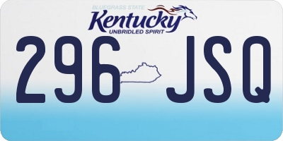 KY license plate 296JSQ