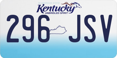 KY license plate 296JSV