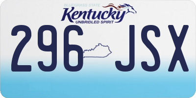 KY license plate 296JSX