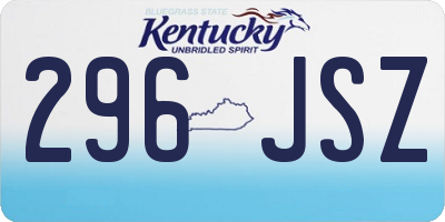 KY license plate 296JSZ