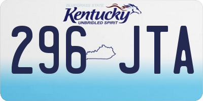 KY license plate 296JTA