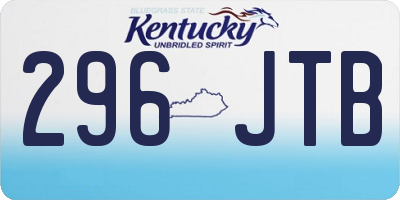 KY license plate 296JTB