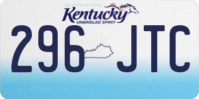 KY license plate 296JTC