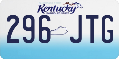 KY license plate 296JTG