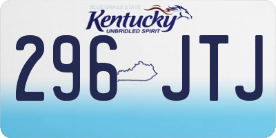 KY license plate 296JTJ
