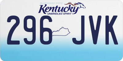 KY license plate 296JVK
