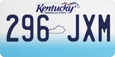 KY license plate 296JXM