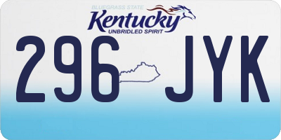KY license plate 296JYK