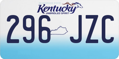 KY license plate 296JZC