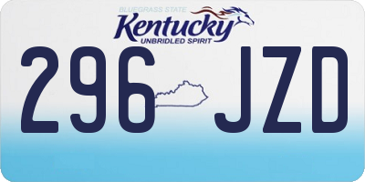KY license plate 296JZD