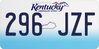 KY license plate 296JZF