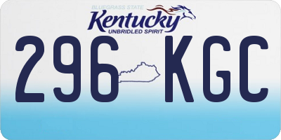 KY license plate 296KGC