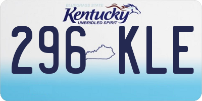 KY license plate 296KLE