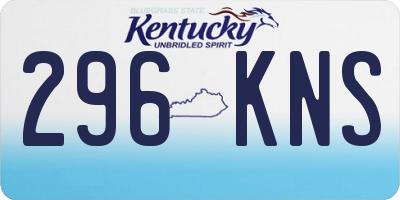 KY license plate 296KNS