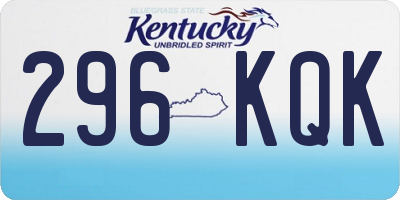 KY license plate 296KQK
